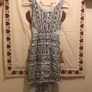 Blue and white dress